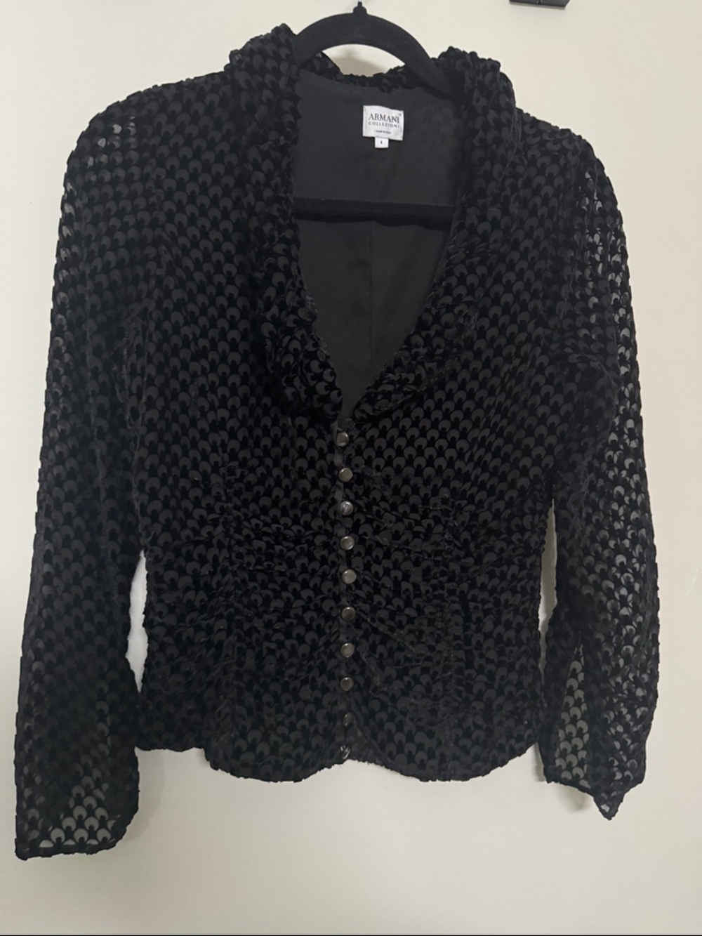 Armani Collezioni Black Button-Up Shirt